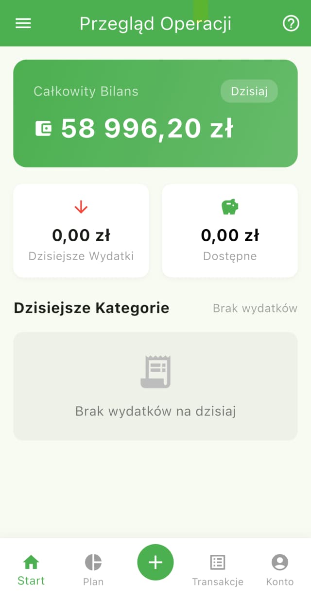 Zrzut ekranu aplikacji